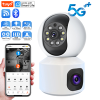 Kamera Keamanan Rumah Tuya Wi-Fi Smart Indoor Dual-Lens dengan Penglihatan Malam, Audio Dua Arah, dan Peringatan Deteksi Gerakan