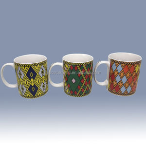 Set de tasses à café Double paroi 11 <span class=keywords><strong>oz</strong></span>, style éthiopien, gobelet en céramique peint à la main, bon marché, collection 2021 - Product Image 1