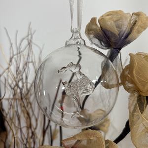 Vente en gros Fabrication DIY Crafts Décoration de Noël Vacances Festival 10cm Boule de Noël en <span class=keywords><strong>verre</strong></span> transparent - Product Image 2