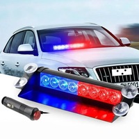 Nuevas Luces Estroboscópicas Azules y Rojas de Alta Intensidad para el Tablero del Automóvil, 8 LED, Luz Intermitente de Emergencia de 12V, Lámparas de Advertencia para Parabrisas de Automóviles y Camiones