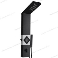 Système de robinet de douche thermostatique numérique à LED, noyau de valve en céramique chromé dissimulé, jet de massage doux pour hôtels