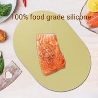 Tapis en silicone ovale couleur macaron, best-seller, pour salles à manger et cuisines, tapis résistant à la chaleur