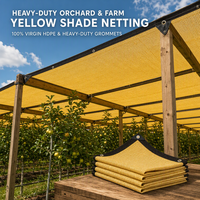 Filet d'ombrage jaune multi-travées pour serre 5 x 6 m, couverture agricole rafraîchissante pour légumes, fleurs et semis avec œillets renforcés