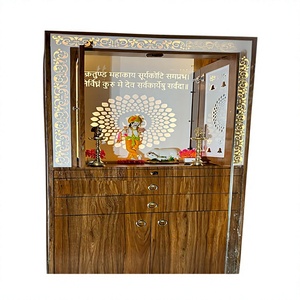 Nuevo Templo de Madera de Teca Natural con Acabado de Alto Brillo, Templo de Madera de Teca para Decoración del Hogar, Hermoso Templo Hindú Hecho a Mano para Pooja Ghar - Product Image 1
