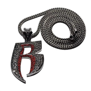 Collar con Colgante de Estilo Hip Hop Europeo Americano, Chapado en Oro/Plata, con Letras de Alfabeto en Latón y Pedrería, Personalizable - Product Image 3
