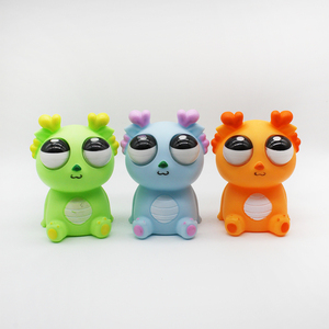 Juguete de PVC Colorido, Naranja, Azul, Verde, con Ojos Saltones, Dragón Pequeño, Juguete Antiestrés Universal para Adultos y Niños, Juguete Suave para Apretar - Product Image 2