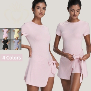 <span class=keywords><strong>Vestido</strong></span> deportivo de manga corta <span class=keywords><strong>con</strong></span> sensación desnuda de alta calidad, <span class=keywords><strong>vestido</strong></span> deportivo de una pieza para mujer, Fitness en forma de U, belleza en la espalda, Yoga, <span class=keywords><strong>Tenis</strong></span> - Product Image 1