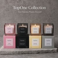 Bougie parfumée en cire de soja Premium TopOne, pot en verre carré, bougie parfumée pour la Saint-Valentin, la fête des mères, les cadeaux de Noël