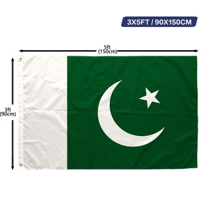 Bandeira do Paquistão 3x5 pés em Poliéster com Impressão em Um Lado, Ilhós de Latão, Costura Dupla, Atacado 3x5 90x150cm - Product Image 1