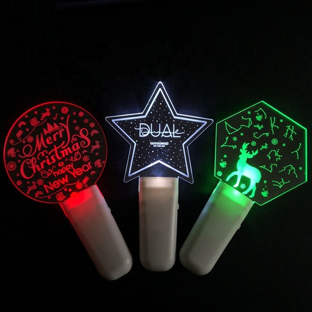 Custom LOGO Acrylic Concert LED Cheering Stick with Flashing Light and Multi-color Options for Party