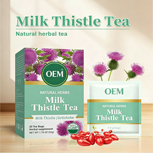 Té de Apoyo Hepático con Cardo Mariano OEM, Mezcla Herbal de Alcachofa y Raíz de Kudzu, CGMP, 20 Bolsitas de Té de 2.5g Cada Una, Caja de 50g - Product Image 3