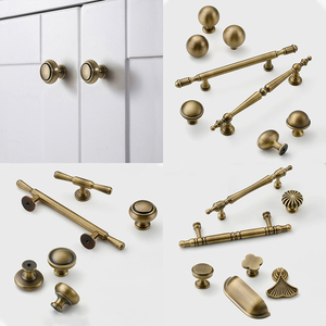 Classico <span class=keywords><strong>Vintage</strong></span> antico bronzo ottone solido maniglia armadio da cucina cassetto <span class=keywords><strong>maniglie</strong></span> e pomelli per mobili - Product Image 5