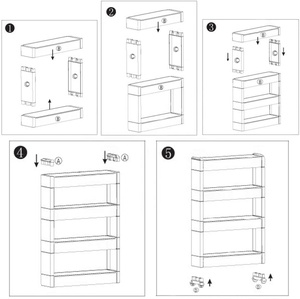 Slide Out Kitchen Trolley Rack Holder <strong>Slim</strong> <strong>Storage</strong> 3 Shelf Organizer on Wheels - Product Image 6