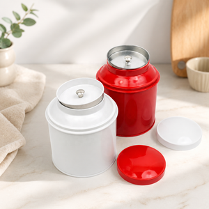 Ready Stock Double Lid Round Metal Tea <b>Tin</b> Can Airtight Food Grade <b>Tin</b> <b>Storage</b> Container For Tea Coffee Bean Grain Spice - Product Image 1