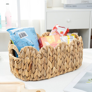 Panier de rangement tissé à la main, rectangulaire, 41x27x18cm, pour salle de bain, chambre à coucher, organisation des jouets et des articles divers - Product Image 1