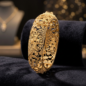 Wholesale Fashion Jewelry 14K 18K 24K Gold Plated <b>Weddings</b> Kada Bangles Traditional Gold Kada Bangles Gold Forming Bangle Kada - Product Image 3