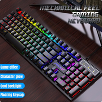 104-toetsen bedraad RGB gaming-toetsenbord met achtergrondverlichting, mechanisch gevoel, kleurafstemming voor pc, compatibel met desktop, laptop, esports, programmeerbaar