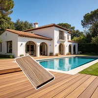 Plancher extérieur en composite, lames de bois grainé 3D embossées, imperméables et antidérapantes pour terrasse de jardin