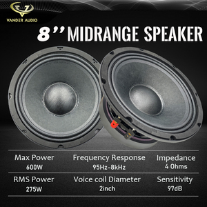 Loa midrange 8 inch cao cấp 600W 8 Ohms, cuộn âm 2 inch, khung nhôm, dùng cho xe hơi, hệ thống âm thanh PA, xe tải, rạp hát gia đình - Product Image 4