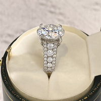 Damenring aus 925er Silber mit 10 Karat Brillantschliff-Diamant (Past D Color) und Moissanit – Edler Hochzeitsschmuck