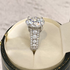 Silber 10 Karat Brilliant schliff Diamant Past D Farbe Moissan ite Ring für Frauen Hochzeit Fine Jewelry - Product Image 3