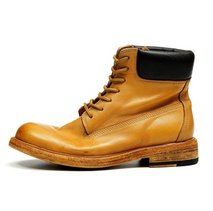 Botas de Cuero Marrón para Hombre, Cuero Genuino, Estilo Retro Británico, Botas con Cordones Hechas a Mano, Zapatos de Vestir Oxford - Product Image 4