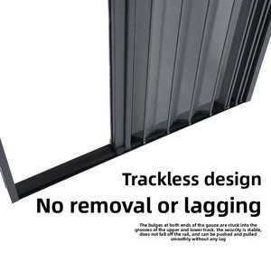 Nhôm phẳng lưới chống muỗi cửa màn hình cực kỳ hẹp vô hình gấp cửa trượt chống trộm Tính năng liễu lông tơ - Product Image 2