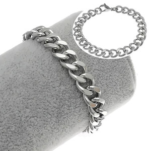 Pulsera de cadena de acero inoxidable de 9 mm de ancho, de 17 cm a 23 cm, para hombres y mujeres, joyería de moda - Product Image 1