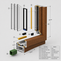 Ventanas de PVC de Diseño Chino, Ventanas Abatibles de Doble Acristalamiento, Ventanas Insonorizadas para Viviendas