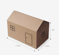 Petite boîte cadeau en papier kraft recyclable de qualité alimentaire en forme de maison, avec ruban, design pliable créatif pour bonbons de mariage, biscuits au sucre