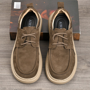 Zapatos Casuales de Hombre, de Cuero Vacuno Genuino, con Punta Redonda, con Cordones, Ligeros, para Caminar, con Suela de Goma - Product Image 2