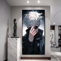 Affiche LED dynamique RGB personnalisée 16''x 24'' GOJO Jujutsu Kaisen, cadre à clipser, boîte à lumière LED mince