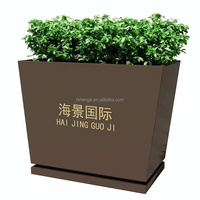 Grand pot à plantes en acier inoxydable moderne pour jardin et décoration intérieure / Pot à plantes d'extérieur haut / Pot à fleurs à talon haut