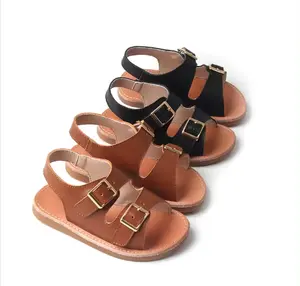 Оптовая продажа, модные новые уличные сандалии для маленьких детей, детские кожаные сандалии для малышей, летняя обувь для мальчиков и девочек