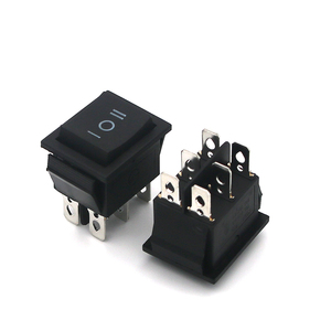 Đen PA66 không thấm nước thuyền hình tự đặt lại <span class=keywords><strong>ON</strong></span>-<span class=keywords><strong>OFF</strong></span> Rocker mô hình chuyển đổi KCD4-203A chứng nhận cho Max. 250VAC điện áp - Product Image 1