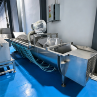 Machine de pré-refroidissement pour volailles 1000 BPH, refroidisseur de carcasses de poulet à vis, en acier inoxydable 304, refroidissement par eau glacée à bulles, 0-4°C