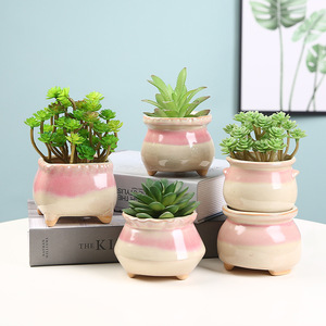 3A54-Pink série pots de fleurs en céramique coréen mignon frais décoration de la maison créatif succulent plante fleur dispositif - Product Image 3