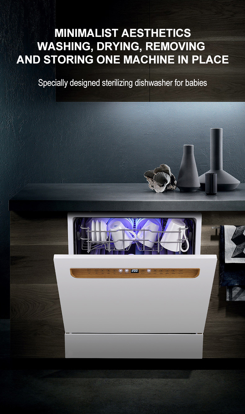 Embedded Dishwasher Household And Commercial Large Built-in Stainless Steel Intelligent Automatic Drawer Dishwasher Factory OEM