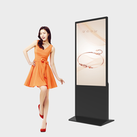 Pantalla LCD de pie para interior, tótem vertical, publicidad, señalización digital comercial y reproductor de vídeo