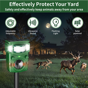 Espantapájaros LED Solar ultrasónico Animal repelente al aire libre impermeable repelente disuasorio para perro gato pájaro repelente de plagas - Product Image 6