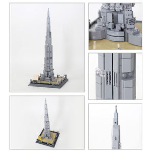 Wange 4222 Dubái, la Torre Burj Khalifa, Escena Arquitectónica Mundial, Atracciones, Bloques de Construcción Unisex, Juego de Juguetes de Plástico Coleccionables - Product Image 5