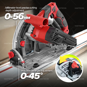 Scie plongeante circulaire Hantechn nouvelle et puissante 220V à vitesse unique avec fenêtre d'inspection sur rail - Product Image 4