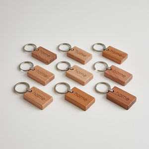 Nhà Máy Bán Buôn Tùy Chỉnh Sắt Gỗ Móc Khóa DIY Handmade Thẻ Chìa Khóa Trống Bằng Gỗ Thiết Kế Logo In Trống Bằng Gỗ Móc Chìa Khóa - Product Image 5