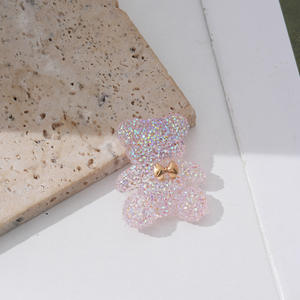 Petits nœuds papillon et pièces en résine irisée motif ours, breloques pour chaussures <span class=keywords><strong>Crocs</strong></span>, ornements pour cheveux, matériaux pour bijoux autocollants et bandeaux DIY - Product Image 3