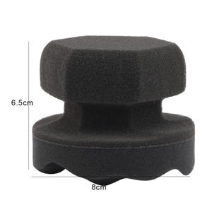 Esponja para Encerar Neumáticos de Coche Yubang, Tipo de Alta Densidad, Agarre Cómodo, Patrón Circular Negro/Gris - Product Image 4