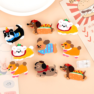 Custom Cartoon Dog Cute Acrylic Clip, Student Hand Account & Test Paper Decoration, Retail Plastic Craft