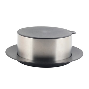 Bols de serveur à double paroi en acier inoxydable avec couvercle et plateau - Product Image 6