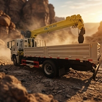 Grue sur camion Isuzu FVR GIGA 8 tonnes à flèche articulée en 5 sections |   Hauteur de levage de 18,8 m, moment de charge élevé, fiable, économe en carburant, global
