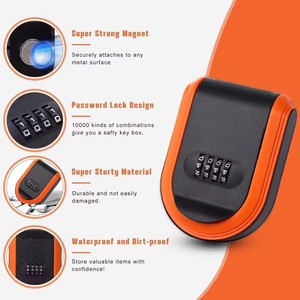 Portachiavi portachiavi portaoggetti per interni con chiave magnetica con serratura a combinazione nascosta sotto chiave di pelle di tipo permanente - Product Image 3