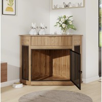 Cage pour chien en bois trapézoïdale moderne et respirante, anti-morsure, vente en gros d'usine, commandes en vrac OEM uniquement